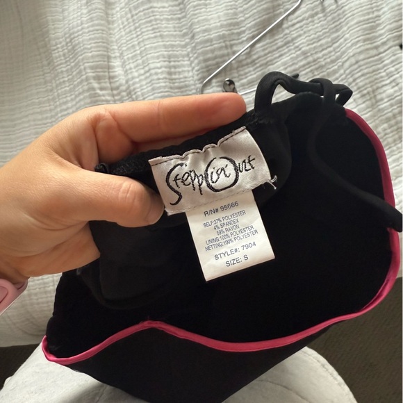 Vintage VTG Y2K Black Pink Trim A Line Tulle Midi Knee Length Dress Steppin Out - Picture 2 of 13